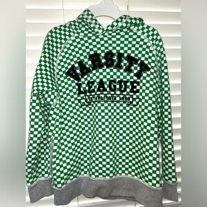 Children’s Place Boys Large Green Checkered Hoodie